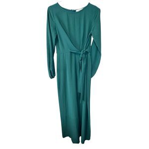 Antoinette Green Elegant Long Slleeve Jumpsuit With Tie‎ Details Size Small